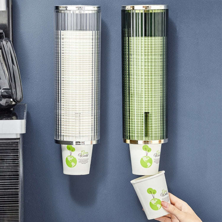 Punch-free Disposable Cup Dispenser Paper Cup Storage Rack without Cup(Transparent+Silver)