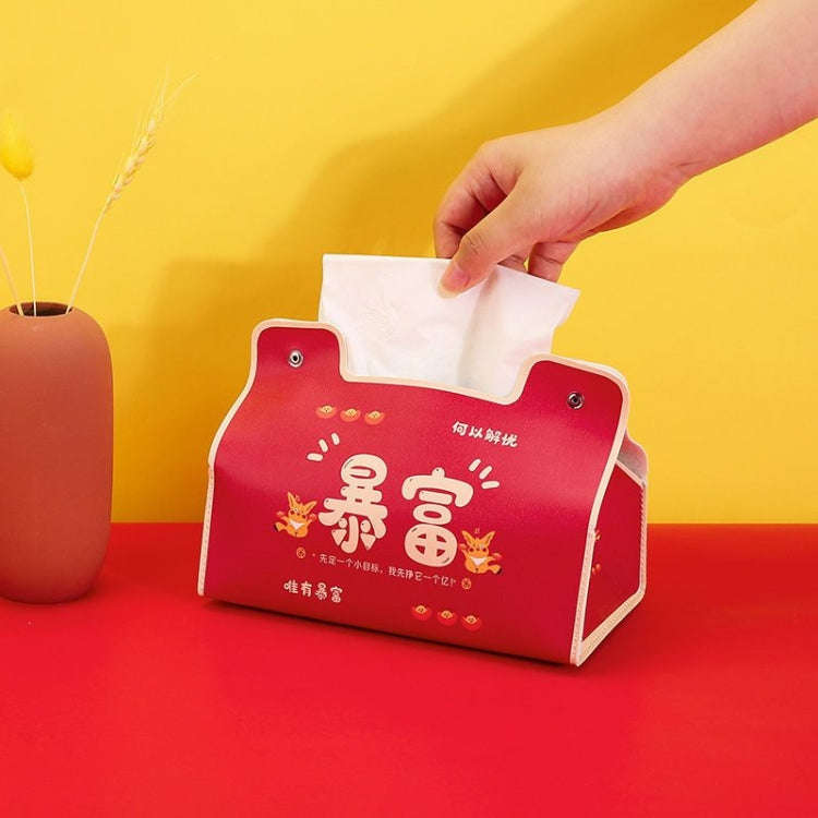 New Year Cute Tissue Box Waterproof Tissue Box Dormitory Car Carrying Living Room Universal Tissu...