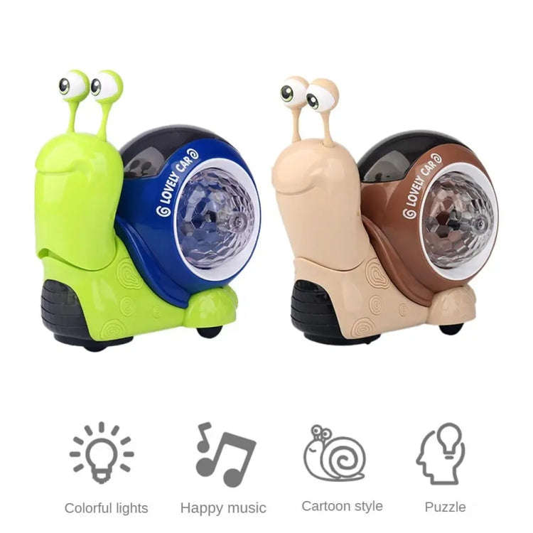Children Electrical Crawling Snail Toys Sound And Light Projection Snail Fun Toys(Gray)