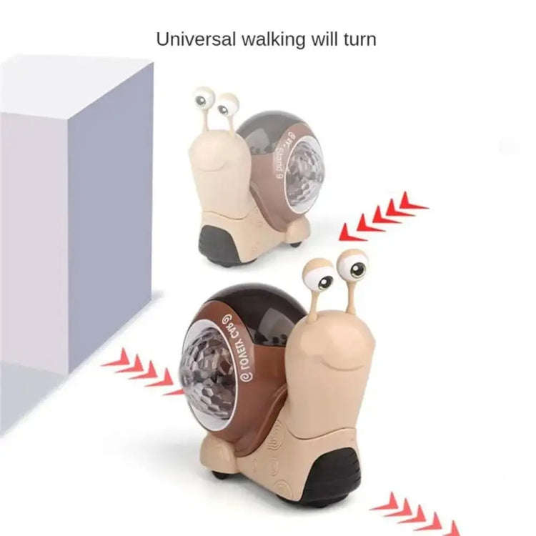Children Electrical Crawling Snail Toys Sound And Light Projection Snail Fun Toys(Gray)