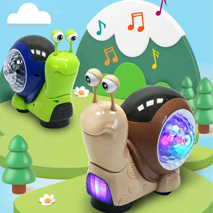 Children Electrical Crawling Snail Toys Sound And Light Projection Snail Fun Toys(Gray)