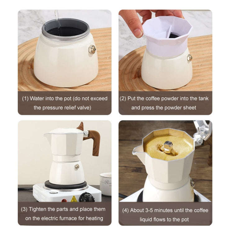 100ml Dual Valve Mocha Pot Espresso Machine Outdoor Coffee Brewing Pot Extraction Tool(White)