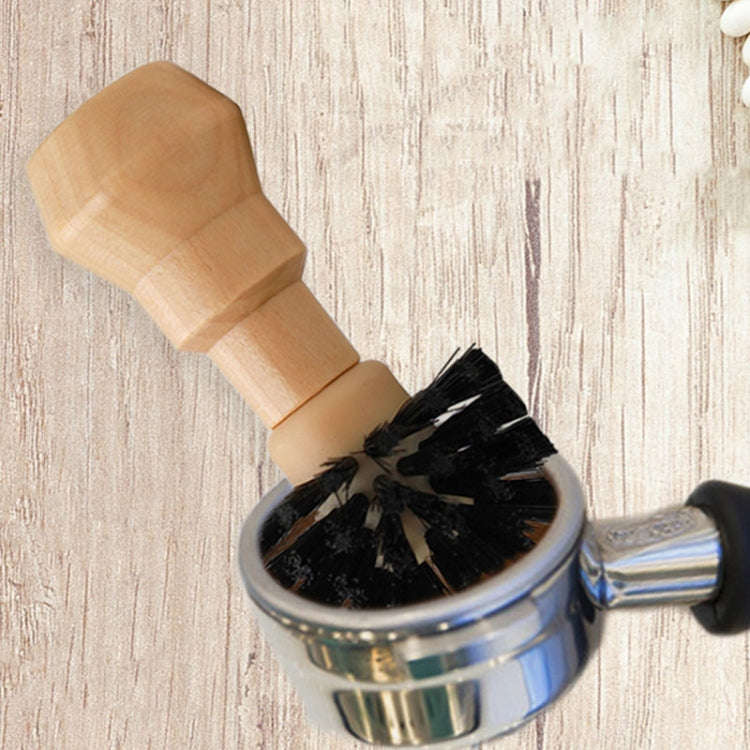 Large Coffee Powder Cleaning Brush Coffee Machine Brewing Heading Sweeping Brooch(Black)