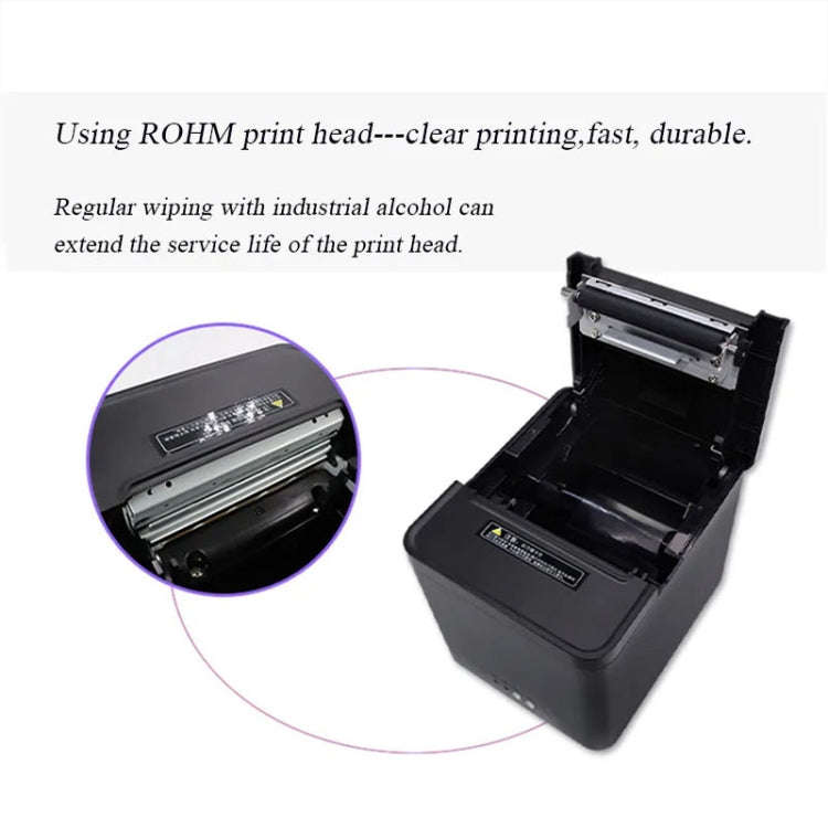 80mm USB+Network Port Thermal Receipt Printer Store Cashier Printer(US Plug)