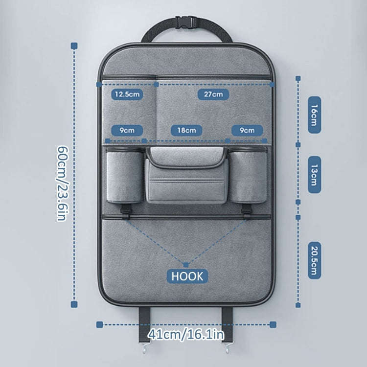 Multifunction Car Seat Back Storage Bag Seat Back Pocket Car Utility Storage Hanging Bag(Gray)