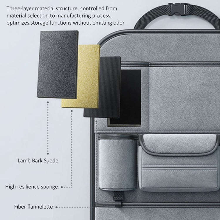 Multifunction Car Seat Back Storage Bag Seat Back Pocket Car Utility Storage Hanging Bag(Gray)