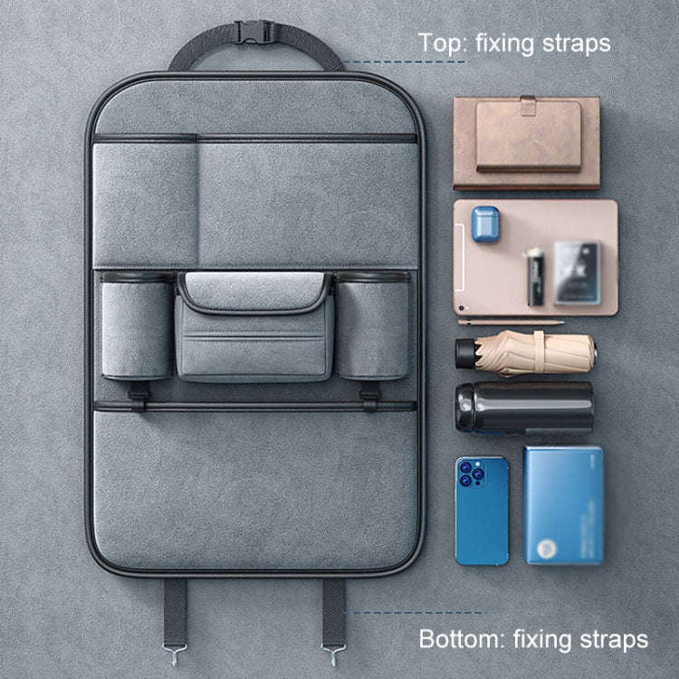 Multifunction Car Seat Back Storage Bag Seat Back Pocket Car Utility Storage Hanging Bag(Gray)