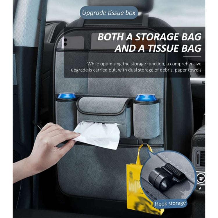 Multifunction Car Seat Back Storage Bag Seat Back Pocket Car Utility Storage Hanging Bag(Gray)