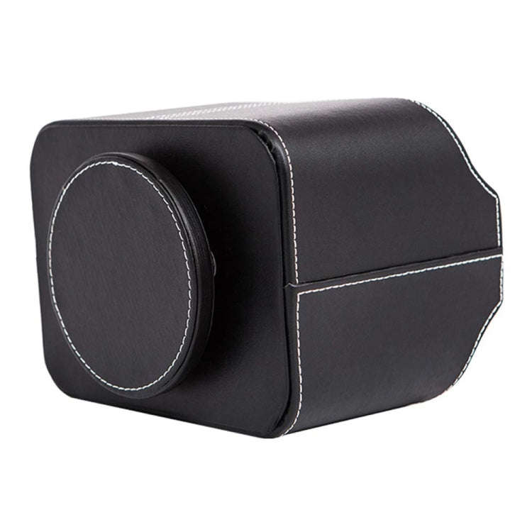 360 Degrees Rotating Desk Organizer Storage Box PU Leather Remote Control Holder, Style: Antique ...