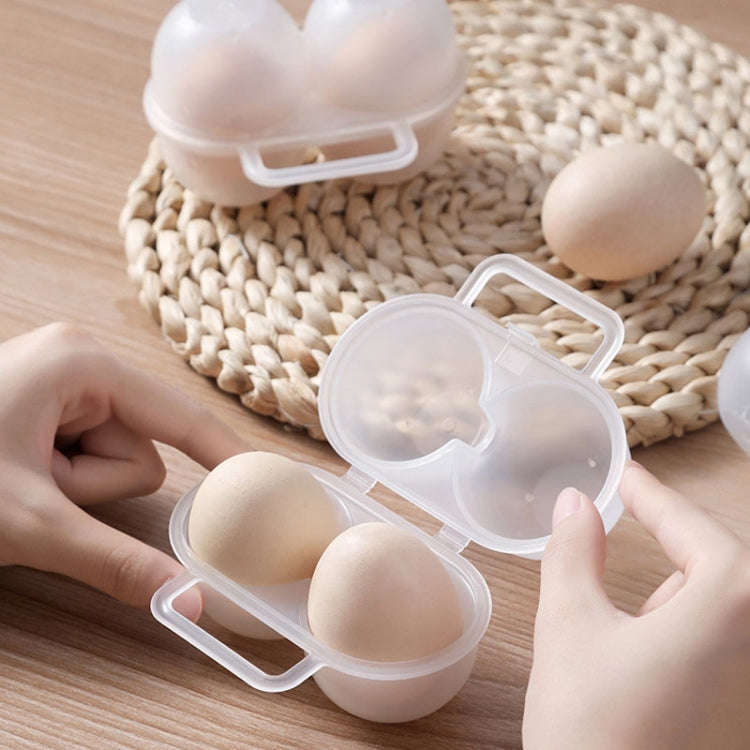 Outdoor Portable 2 Compartments Egg Tray Small Egg Storage And Protective Case(Transparent White)
