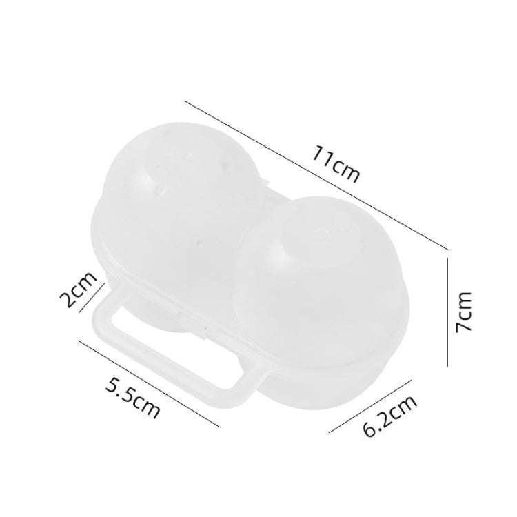 Outdoor Portable 2 Compartments Egg Tray Small Egg Storage And Protective Case(Transparent White)