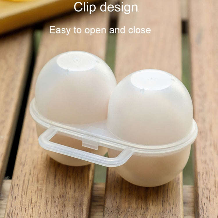 Outdoor Portable 2 Compartments Egg Tray Small Egg Storage And Protective Case(Transparent White)