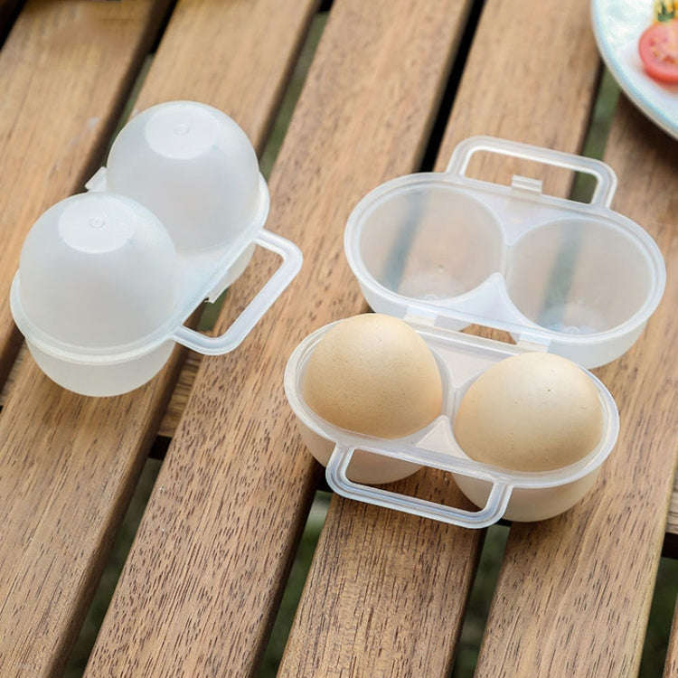Outdoor Portable 2 Compartments Egg Tray Small Egg Storage And Protective Case(Transparent White)