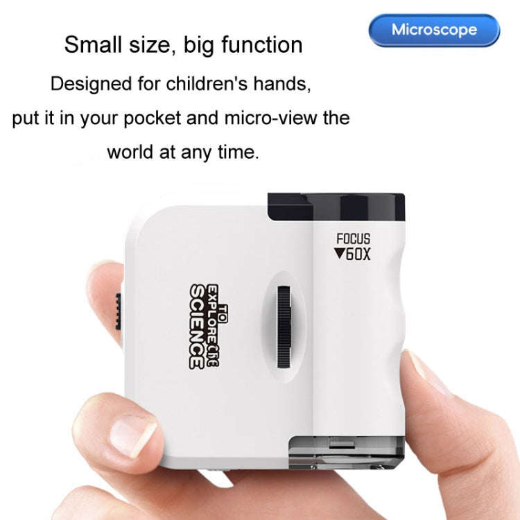 60x Portable Mini Microscope Pendant With LED Lights Outdoor Exploration Observation Fun Kids Toy...
