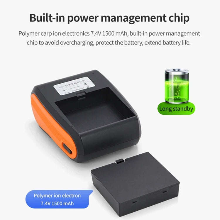 58mm Portable Logistics Takeaway Receipt Bluetooth Thermal Printer(EU Plug)