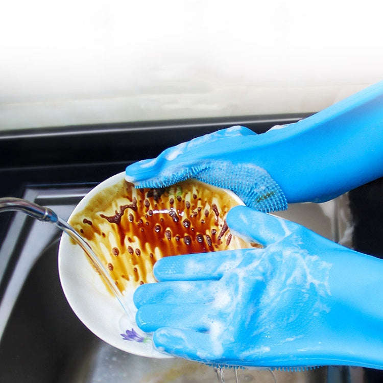 Kitchen Silicone Dishwash Gloves Male And Female Household Chores Cleaning Mitts, Size: 160g(Blue)