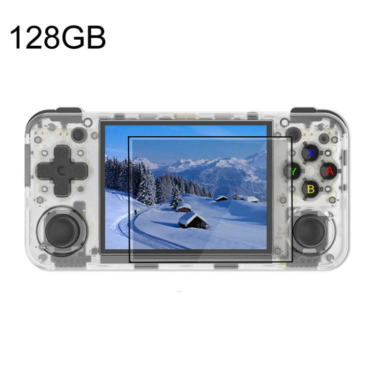 ANBERNIC RG35XX H Handheld Game Console 3.5 Inch IPS Screen Linux System 64GB+128GB(Transparent W...