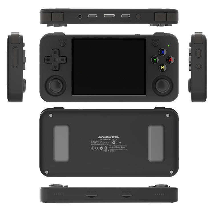 ANBERNIC RG35XX H Handheld Game Console 3.5 Inch IPS Screen Linux System 64GB(Transparent White)