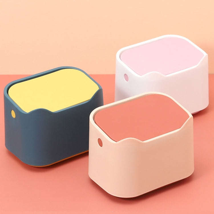 17.8 x 13 x 13.5cm Push Type Desktop Wastebasket Small Odor-Isolating Pet Litter Pan(Pink)
