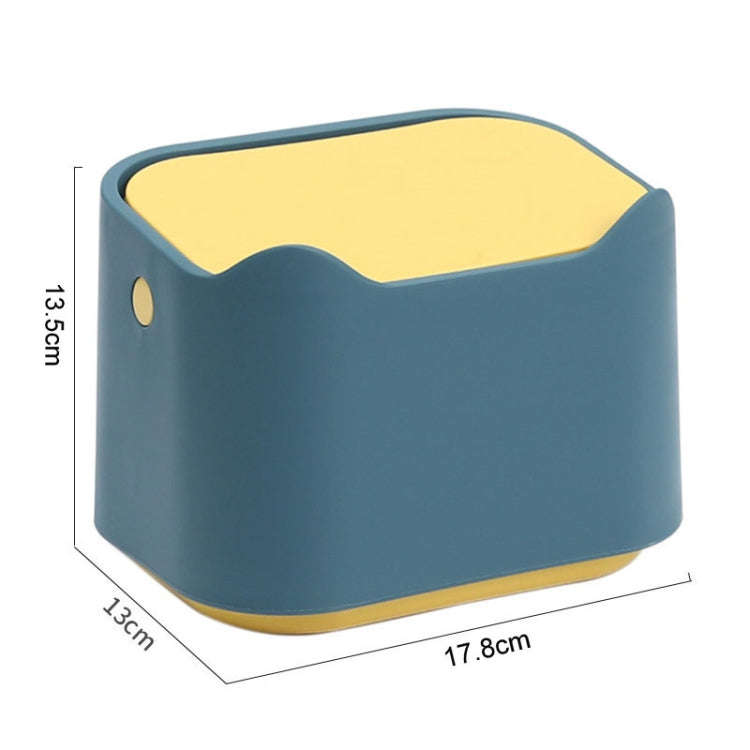 17.8 x 13 x 13.5cm Push Type Desktop Wastebasket Small Odor-Isolating Pet Litter Pan(Pink)