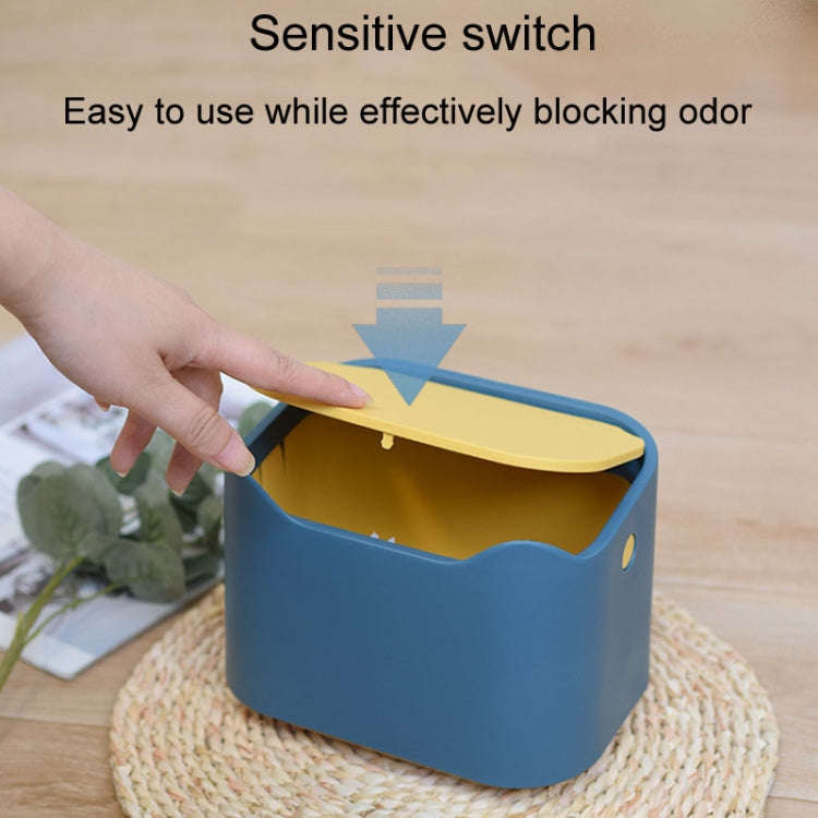 17.8 x 13 x 13.5cm Push Type Desktop Wastebasket Small Odor-Isolating Pet Litter Pan(Pink)