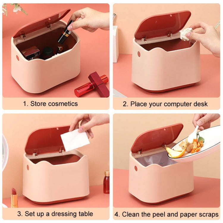 17.8 x 13 x 13.5cm Push Type Desktop Wastebasket Small Odor-Isolating Pet Litter Pan(Yellow Blue)