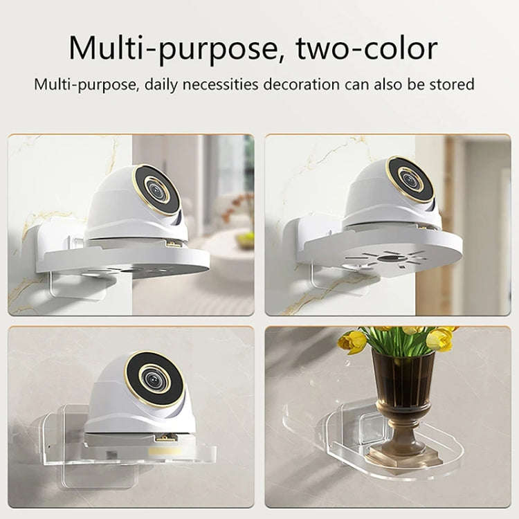 Traceless Wall Mounted Camera Bracket Home No-Punch Surveillance Rack Router Shelf(White)