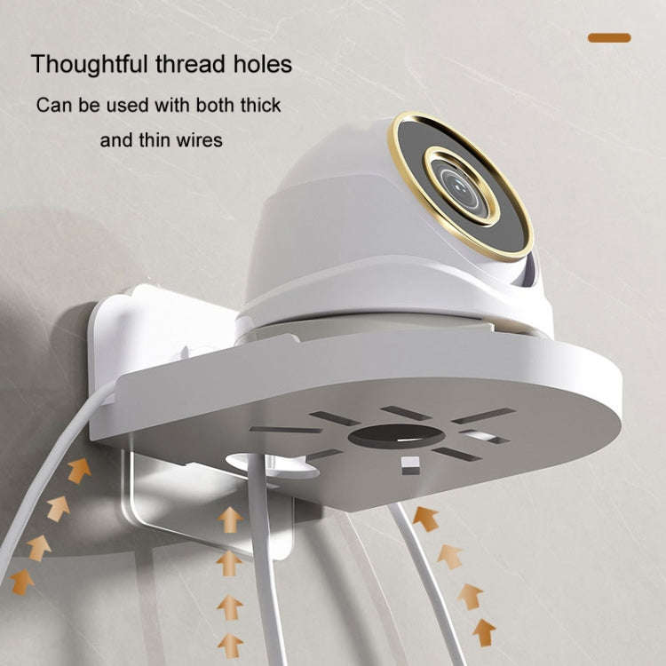 Traceless Wall Mounted Camera Bracket Home No-Punch Surveillance Rack Router Shelf(Transparent)