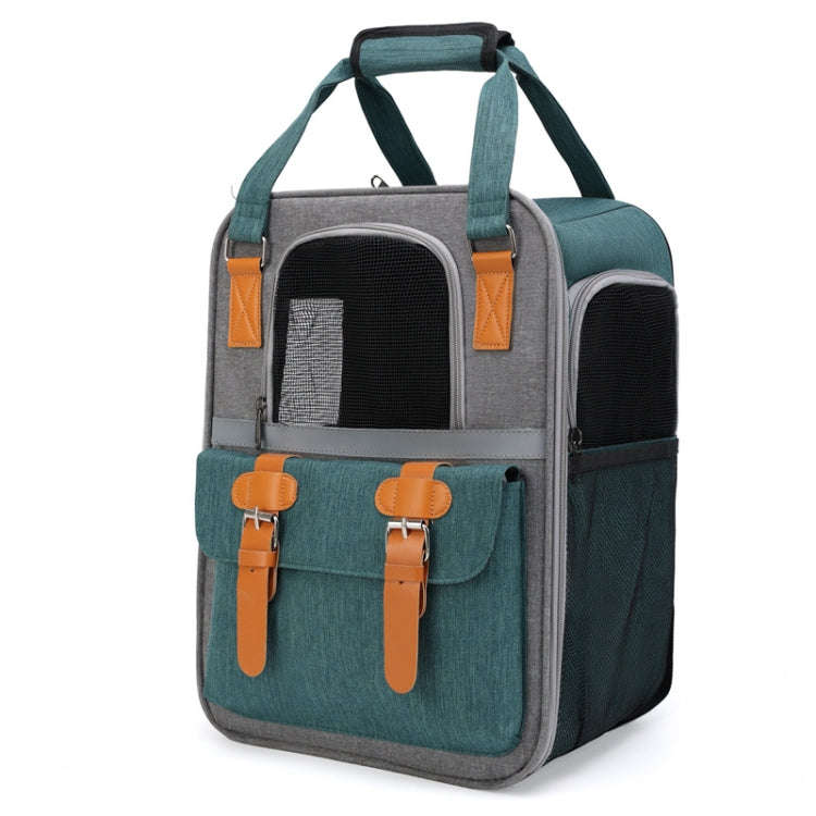Outdoor Portable Shoulder Pet Backpack Handheld Foldable Breathable Cat Bag(Style 6 Green)