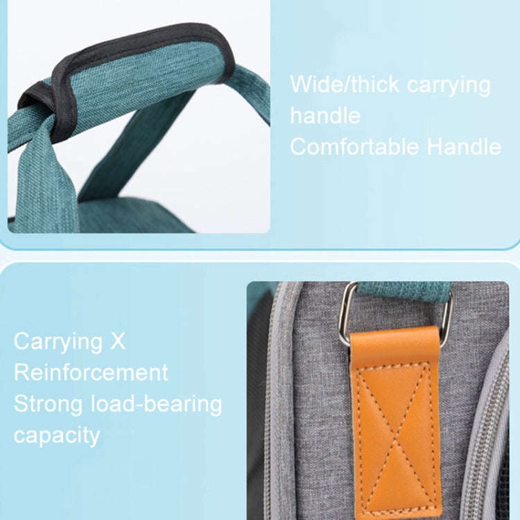 Outdoor Portable Shoulder Pet Backpack Handheld Foldable Breathable Cat Bag(Style 6 Blue)