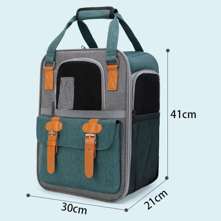 Outdoor Portable Shoulder Pet Backpack Handheld Foldable Breathable Cat Bag(Style 6 Blue)