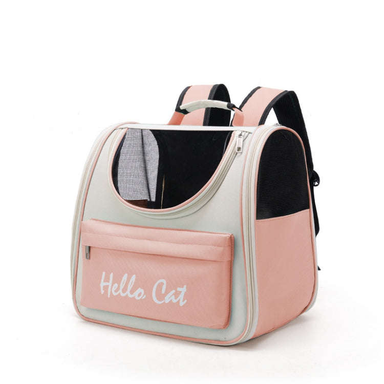 Breathable Cat Backpack Foldable Outdoor Portable Pet Bag(Model 2 Pink)