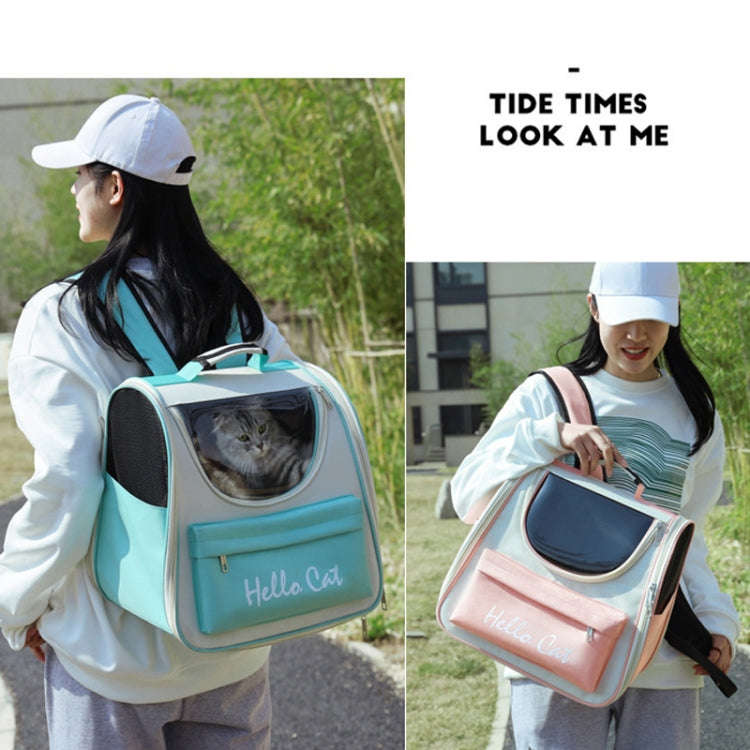Breathable Cat Backpack Foldable Outdoor Portable Pet Bag(Model 2 Blue)