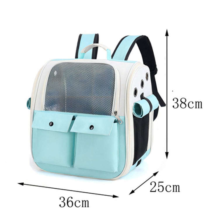 Breathable Square Cat Backpack Foldable Outdoor Portable Pet Bag(Model 4 Pink)
