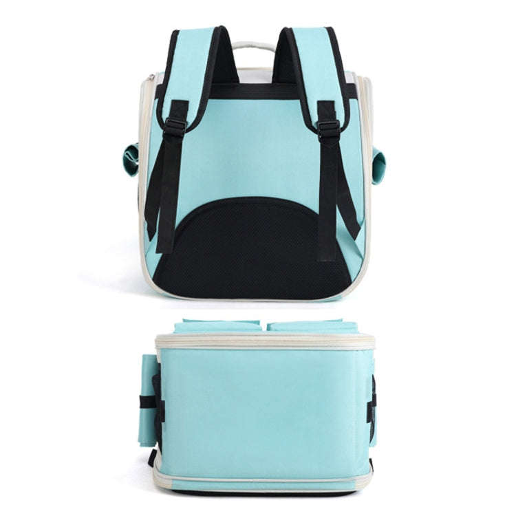 Breathable Square Cat Backpack Foldable Outdoor Portable Pet Bag(Model 4 Pink)