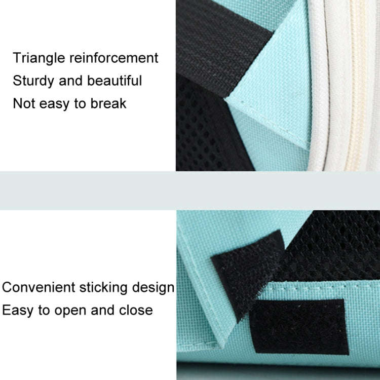 Breathable Square Cat Backpack Foldable Outdoor Portable Pet Bag(Model 4 Blue)