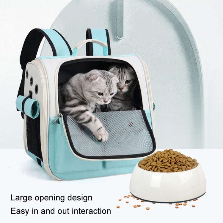 Breathable Square Cat Backpack Foldable Outdoor Portable Pet Bag(Model 4 Pink)