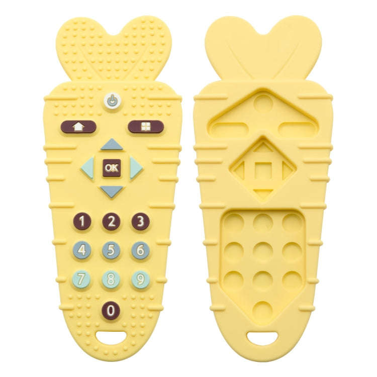 Baby Remote Control Teether Baby Anti Hand Eating Teething Stick Toys(Yellow)