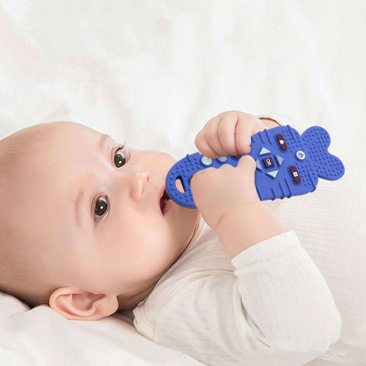 Baby Remote Control Teether Baby Anti Hand Eating Teething Stick Toys(Beige)