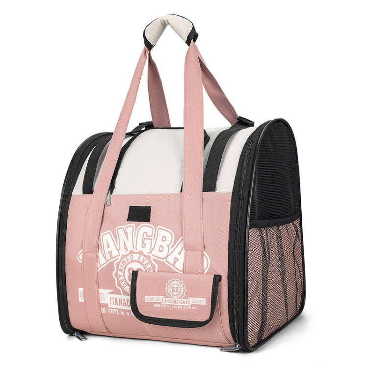 Simple Contrasting Pet Backpack Space Capsule Cat Bag Shoulder Dog Bag(Model 5 Pink)