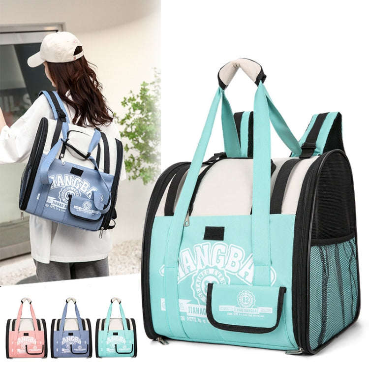 Simple Contrasting Pet Backpack Space Capsule Cat Bag Shoulder Dog Bag(Model 5 Blue)