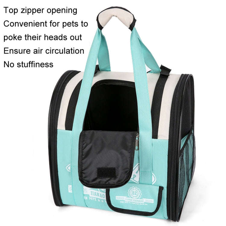 Simple Contrasting Pet Backpack Space Capsule Cat Bag Shoulder Dog Bag(Model 5 Blue)