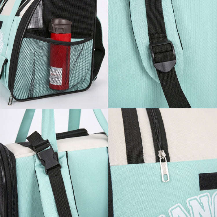 Simple Contrasting Pet Backpack Space Capsule Cat Bag Shoulder Dog Bag(Model 5 Blue)