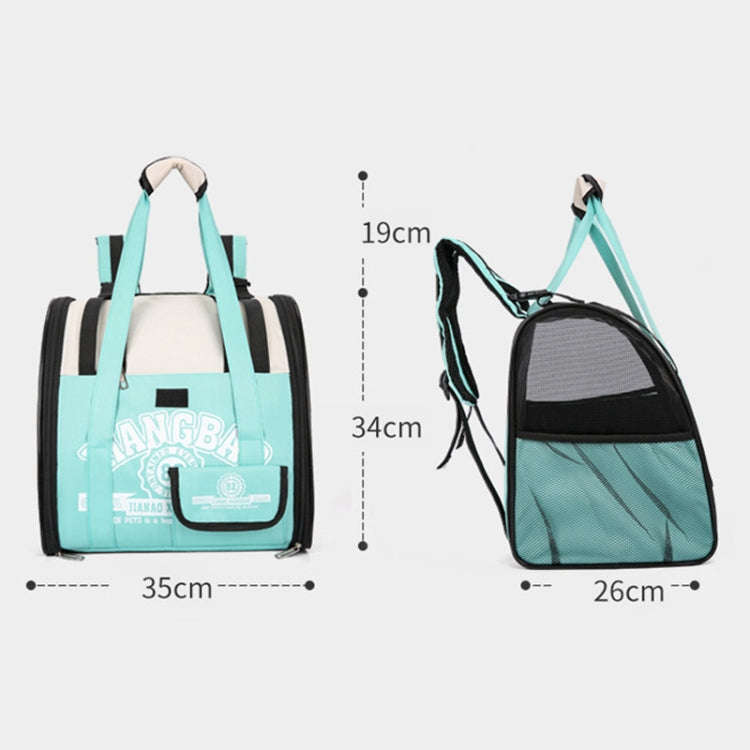 Simple Contrasting Pet Backpack Space Capsule Cat Bag Shoulder Dog Bag(Model 5 Blue)