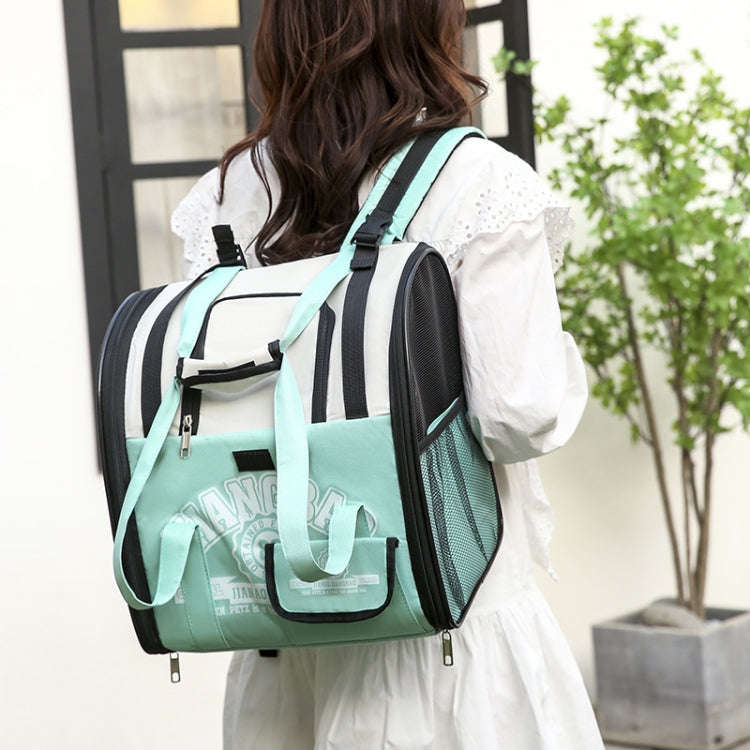 Simple Contrasting Pet Backpack Space Capsule Cat Bag Shoulder Dog Bag(Model 5 Blue)
