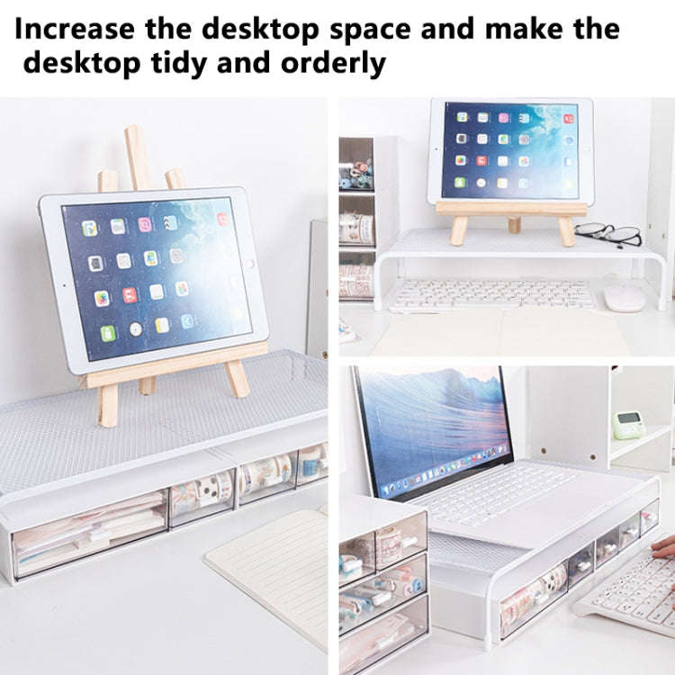 Computer Monitor Elevated Bracket Desk Wrought Iron Rack Organizer, Spec: Deepen Dual Layer