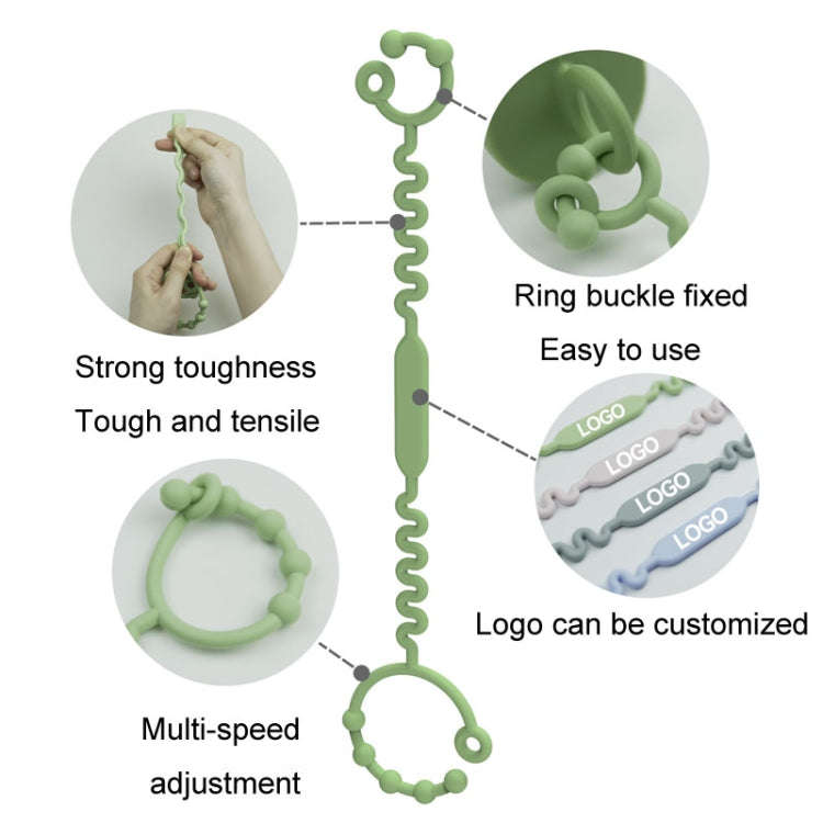 Multifunctional Silicone Bottle Loss Prevention Chain Mug Nipple Clip Fixing Cord(Light Blue)