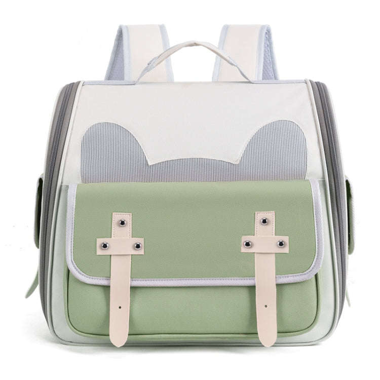 Outdoor Cat Backpack Large Capacity Breathable Pet Bag(Model 7 Green)