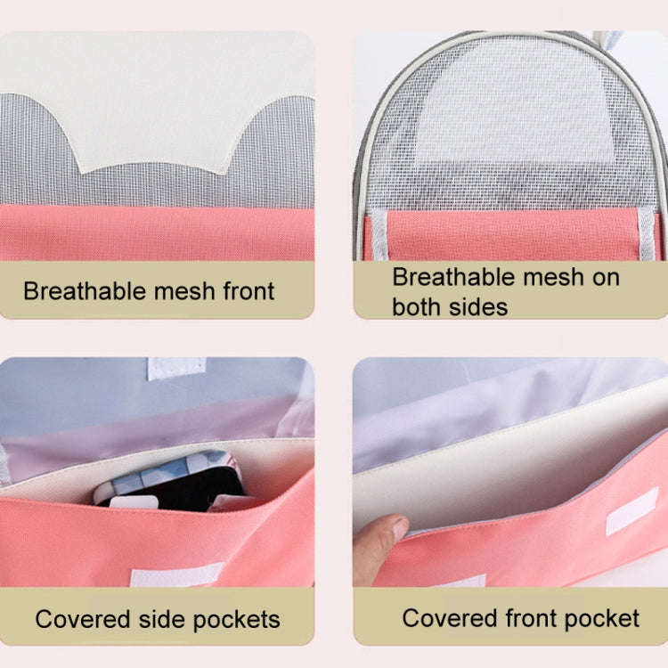 Outdoor Cat Backpack Large Capacity Breathable Pet Bag(Model 7 Pink)