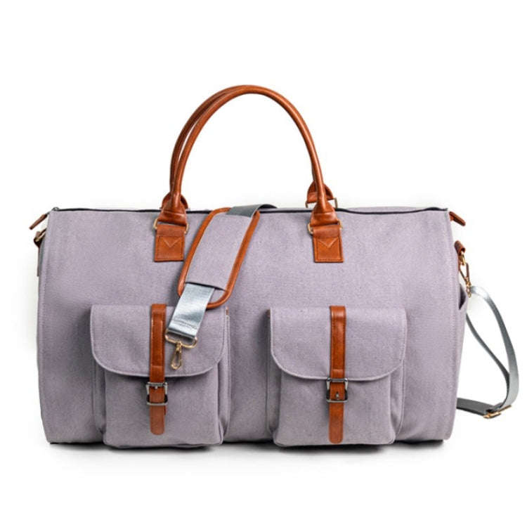 Large Capacity Foldable Travel Duffel Bag Outdoor Fitness Bag with Shoe Compartment, Color: Grey
